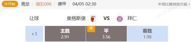 德甲西甲解析：奥格斯堡VS拜仁，巴列卡诺VS西班牙人